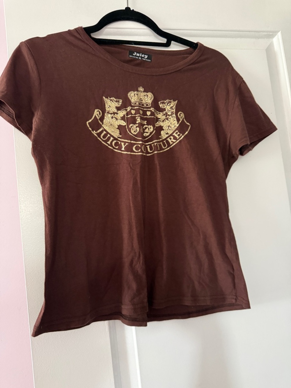 Vintage Juicy Couture glitter Tee dog themed